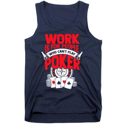 Poker Casino Player Bluffing Ace Royal Flush Pik Pot Tank Top