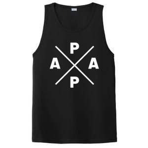 Papa Cross Papa Of The Year Daddy Dad Fathers Day Father Funny Gift PosiCharge Competitor Tank