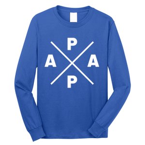 Papa Cross Papa Of The Year Daddy Dad Fathers Day Father Funny Gift Long Sleeve Shirt