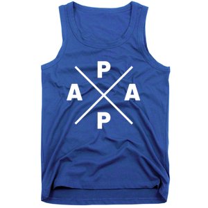 Papa Cross Papa Of The Year Daddy Dad Fathers Day Father Funny Gift Tank Top