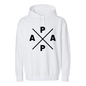 Papa Cross Papa Of The Year Daddy Dad Fathers Day Father Funny Gift Garment-Dyed Fleece Hoodie