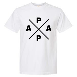 Papa Cross Papa Of The Year Daddy Dad Fathers Day Father Funny Gift Garment-Dyed Heavyweight T-Shirt