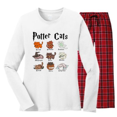 Potter Cats Women's Long Sleeve Flannel Pajama Set 