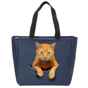 Pocket Cat Zip Tote Bag