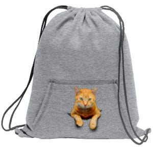 Pocket Cat Sweatshirt Cinch Pack Bag