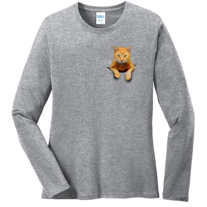 Pocket Cat Ladies Long Sleeve Shirt