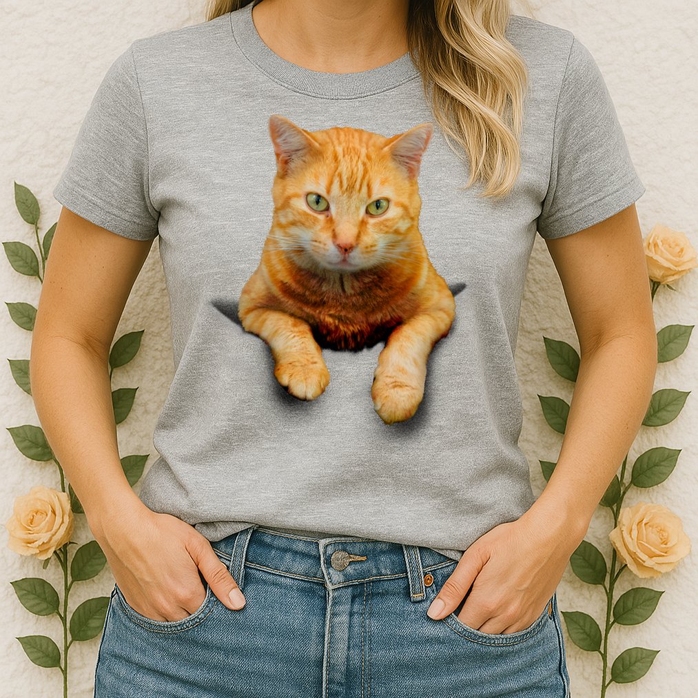 Pocket Cat Womens T-Shirt