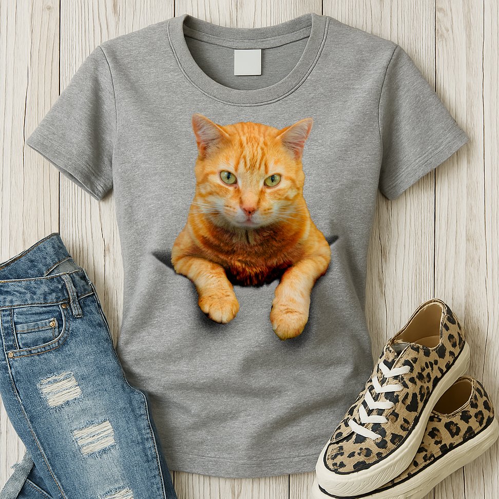 Pocket Cat Womens T-Shirt