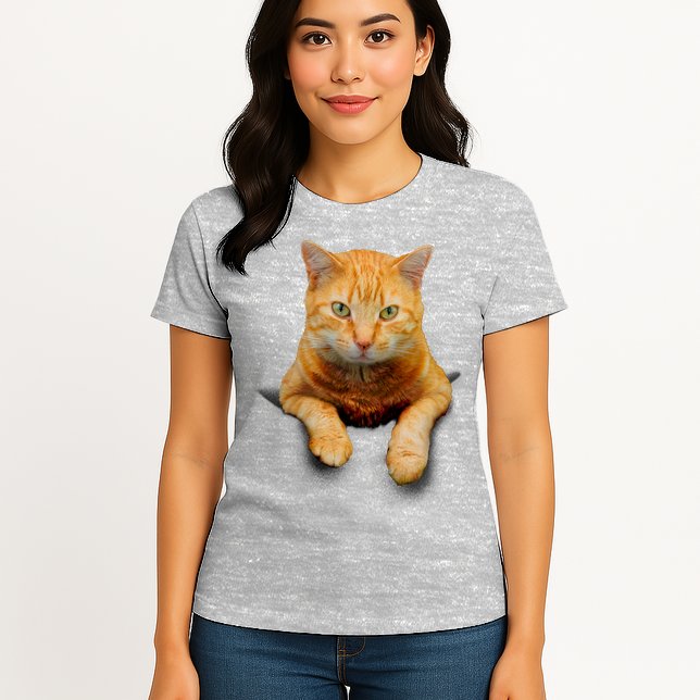 Pocket Cat Womens T-Shirt
