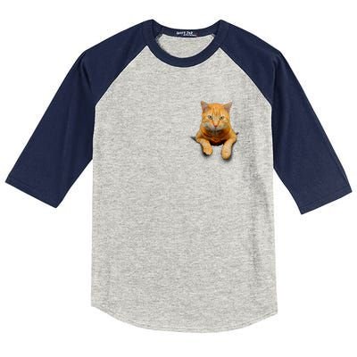 Pocket Cat Kids Colorblock Raglan Jersey