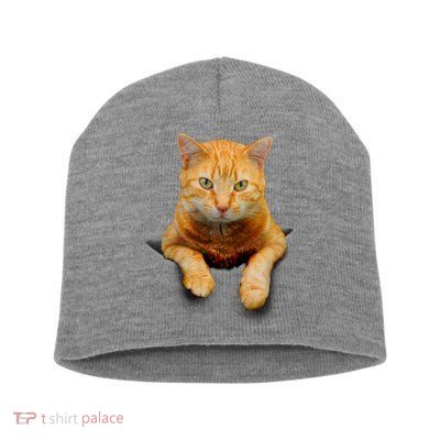 Pocket Cat Short Acrylic Beanie