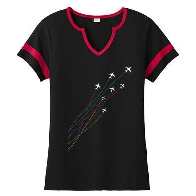 Pilot Commercial Passenger Airplanes Aeroplanes Airline Gift Ladies Halftime Notch Neck Tee