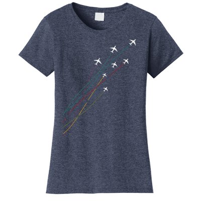 Pilot Commercial Passenger Airplanes Aeroplanes Airline Gift Women's T-Shirt