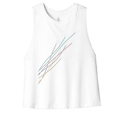 Pilot Commercial Passenger Airplanes Aeroplanes Airline Gift Women's Racerback Cropped Tank