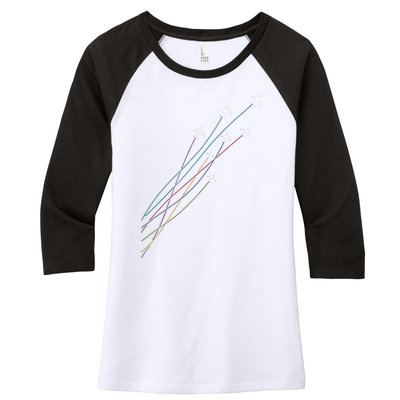 Pilot Commercial Passenger Airplanes Aeroplanes Airline Gift Women's Tri-Blend 3/4-Sleeve Raglan Shirt