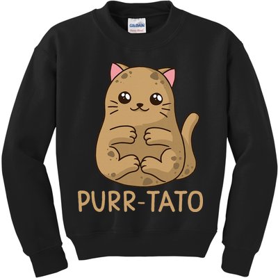 Purrtato Cat Potato Cat Lover Idaho Potatoes Kids Sweatshirt