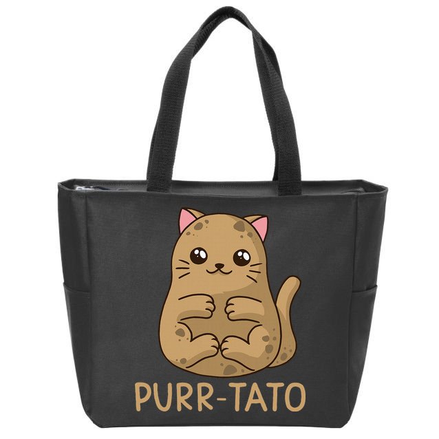Purrtato Cat Potato Cat Lover Idaho Potatoes Zip Tote Bag