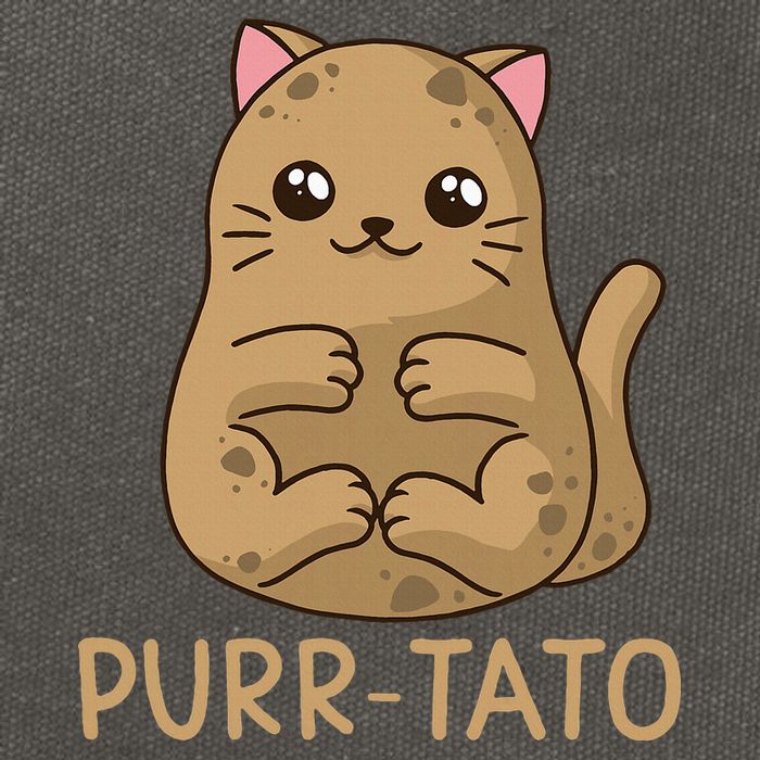 Purrtato Cat Potato Cat Lover Idaho Potatoes Cotton Canvas Backpack