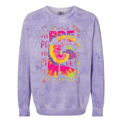 PreK Cute Prek Pre K First Day Of School Teacher Colorblast Crewneck Sweatshirt