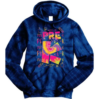 PreK Cute Prek Pre K First Day Of School Teacher Tie Dye Hoodie