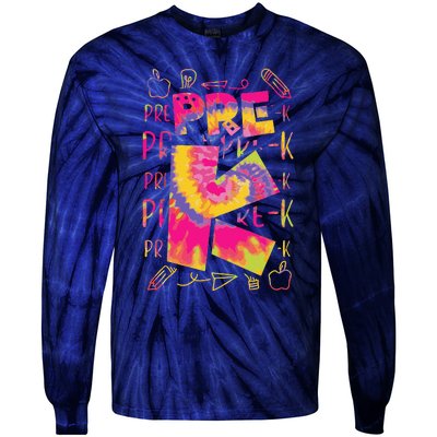 PreK Cute Prek Pre K First Day Of School Teacher Tie-Dye Long Sleeve Shirt