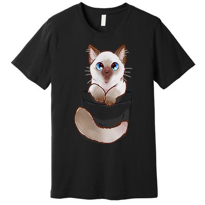 Pocket Cute Ragdoll Kitten Kitty Cat Premium T-Shirt