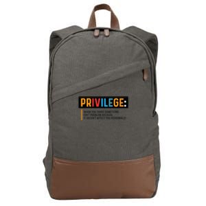 Privilege Civil Rights Tee Equality Tank Cotton Canvas Backpack