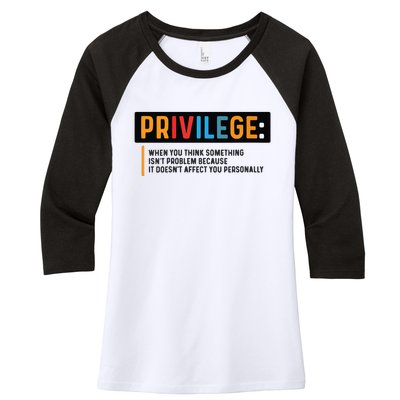 Privilege Civil Rights Tee Equality Tank Women's Tri-Blend 3/4-Sleeve Raglan Shirt