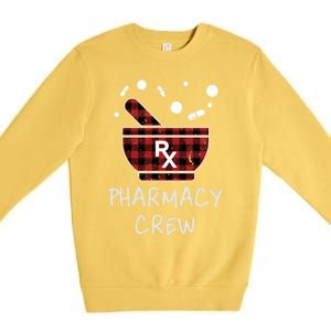 Pharmacy Crew Red Plaid Pharmacist Bowl Pills Christmas Gift Premium Crewneck Sweatshirt