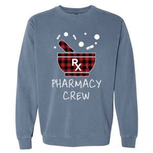 Pharmacy Crew Red Plaid Pharmacist Bowl Pills Christmas Gift Garment-Dyed Sweatshirt