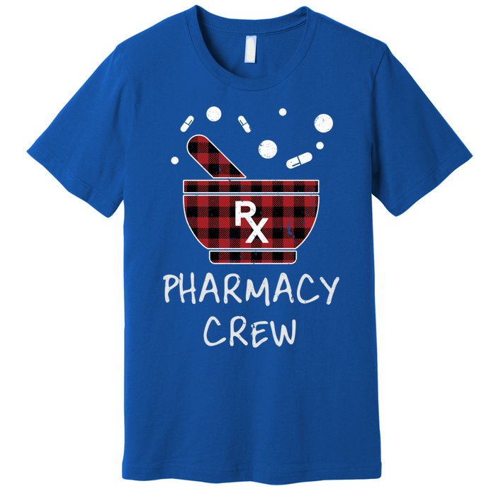 Pharmacy Crew Red Plaid Pharmacist Bowl Pills Christmas Gift Premium T-Shirt