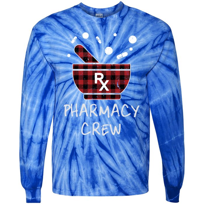 Pharmacy Crew Red Plaid Pharmacist Bowl Pills Christmas Gift Tie-Dye Long Sleeve Shirt