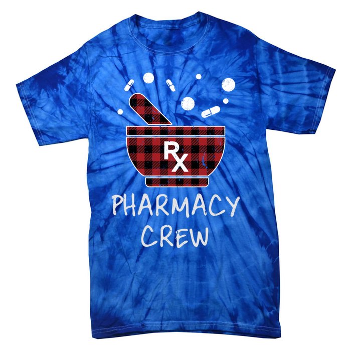 Pharmacy Crew Red Plaid Pharmacist Bowl Pills Christmas Gift Tie-Dye T-Shirt