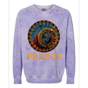 Prague Czech Republic Souvenir Astronomical Clock Prague Colorblast Crewneck Sweatshirt