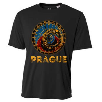 Prague Czech Republic Souvenir Astronomical Clock Prague Cooling Performance Crew T-Shirt