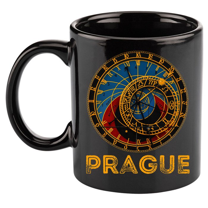 Prague Czech Republic Souvenir Astronomical Clock Prague 11oz C Handle Ceramic Mug