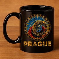 Prague Czech Republic Souvenir Astronomical Clock Prague 11oz C Handle Ceramic Mug