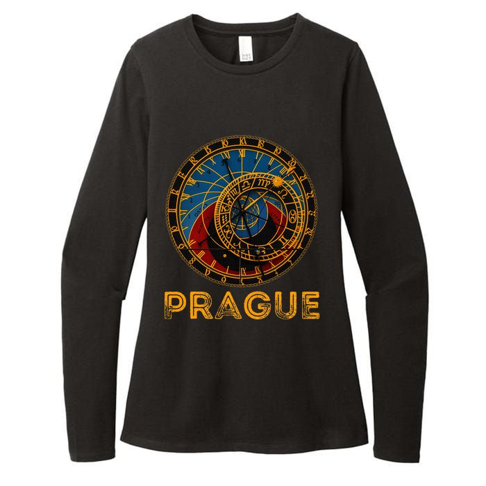 Prague Czech Republic Souvenir Astronomical Clock Prague Womens CVC Long Sleeve Shirt