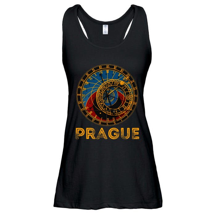 Prague Czech Republic Souvenir Astronomical Clock Prague Ladies Essential Flowy Tank