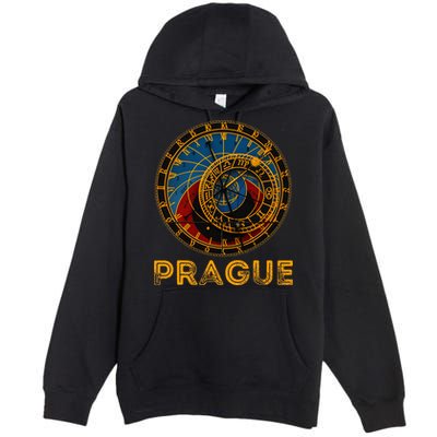 Prague Czech Republic Souvenir Astronomical Clock Prague Premium Pullover Hoodie