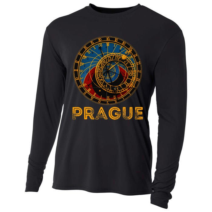 Prague Czech Republic Souvenir Astronomical Clock Prague Cooling Performance Long Sleeve Crew