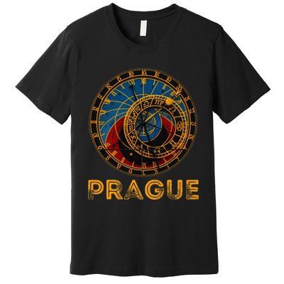 Prague Czech Republic Souvenir Astronomical Clock Prague Premium T-Shirt