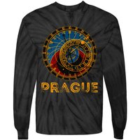 Prague Czech Republic Souvenir Astronomical Clock Prague Tie-Dye Long Sleeve Shirt