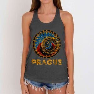 Prague Czech Republic Souvenir Astronomical Clock Prague Women's Knotted Racerback Tank