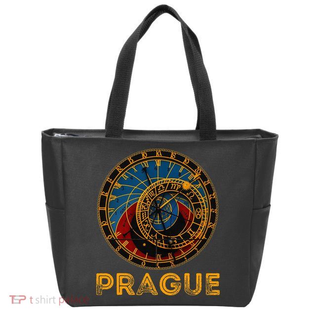 Prague Czech Republic Souvenir Astronomical Clock Prague Zip Tote Bag