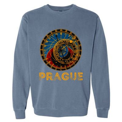 Prague Czech Republic Souvenir Astronomical Clock Prague Garment-Dyed Sweatshirt