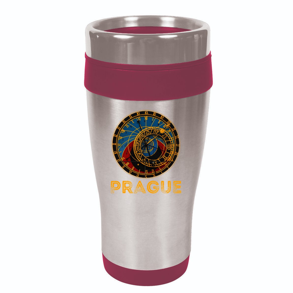 Prague Czech Republic Souvenir Astronomical Clock Prague 16oz Travel Tumbler