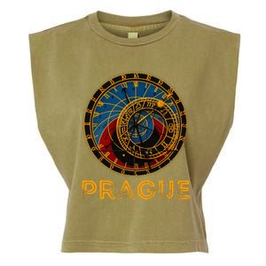 Prague Czech Republic Souvenir Astronomical Clock Prague Garment-Dyed Women's Muscle Tee