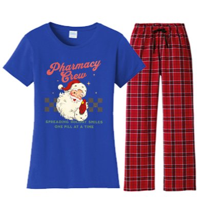 Pharmacy Crew Retro Vintage Santa Christmas Pharmacy Tech Funny Gift Women's Flannel Pajama Set