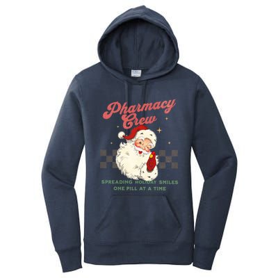 Pharmacy Crew Retro Vintage Santa Christmas Pharmacy Tech Funny Gift Women's Pullover Hoodie